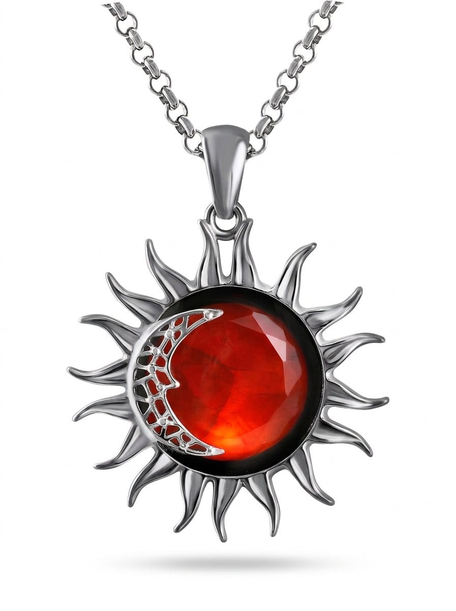Cognac Amber Silver Pendant — DARVIN (Pre-Order)