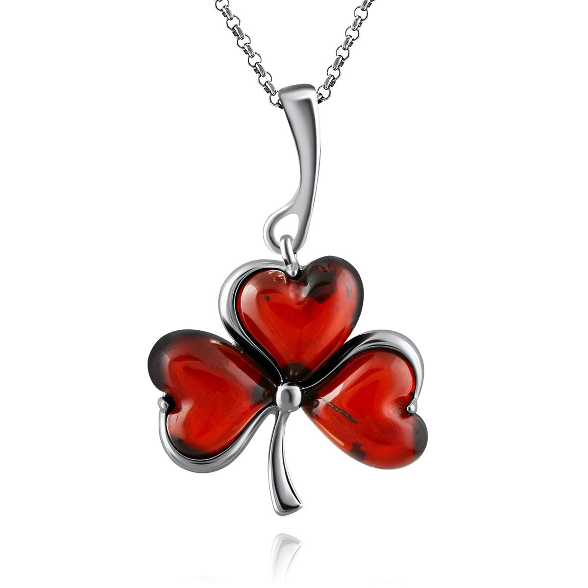Heart Cognac Amber Silver Pendant — DARVIN (Pre-Order)