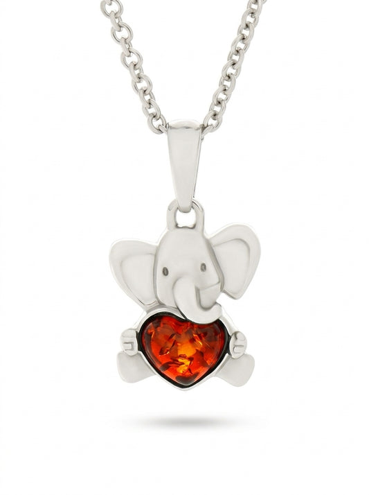 Cognac Amber Silver Pendant — DARVIN (Pre-Order)