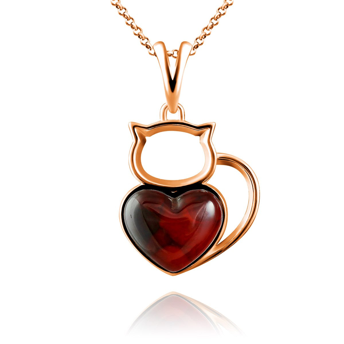 Heart Cognac Amber Silver Pendant — DARVIN (Pre-Order)