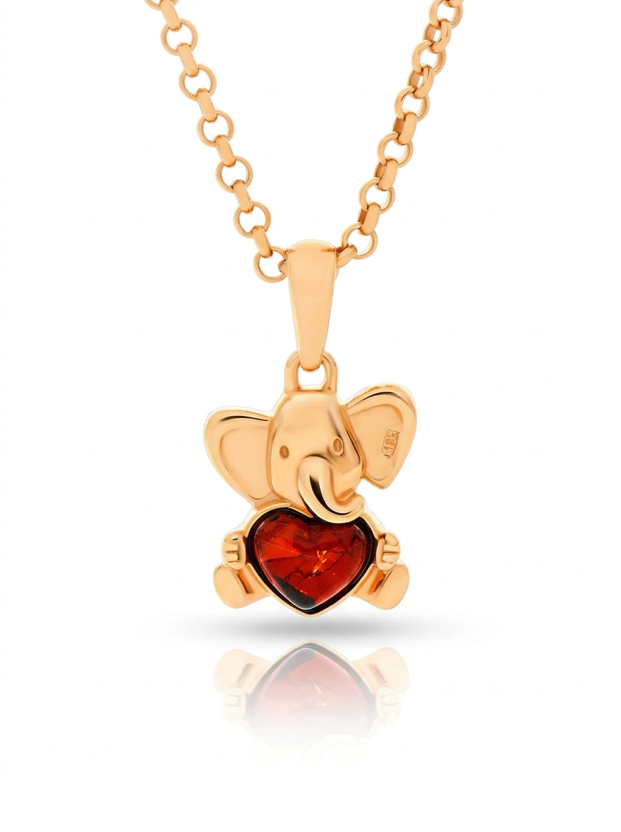 Cognac Amber Silver Pendant — DARVIN (Pre-Order)
