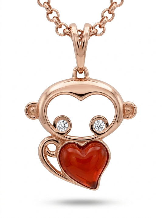 Heart Cognac, Colorless Amber Silver Pendant — DARVIN (Pre-Order)