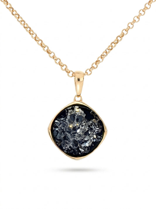 Round Green Amber Silver Pendant — DARVIN (Pre-Order)