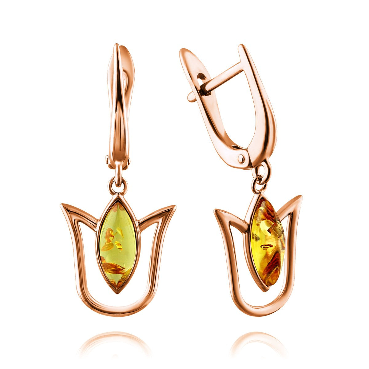 Marquise Lemon Amber Silver Earrings — DARVIN (Pre-Order)