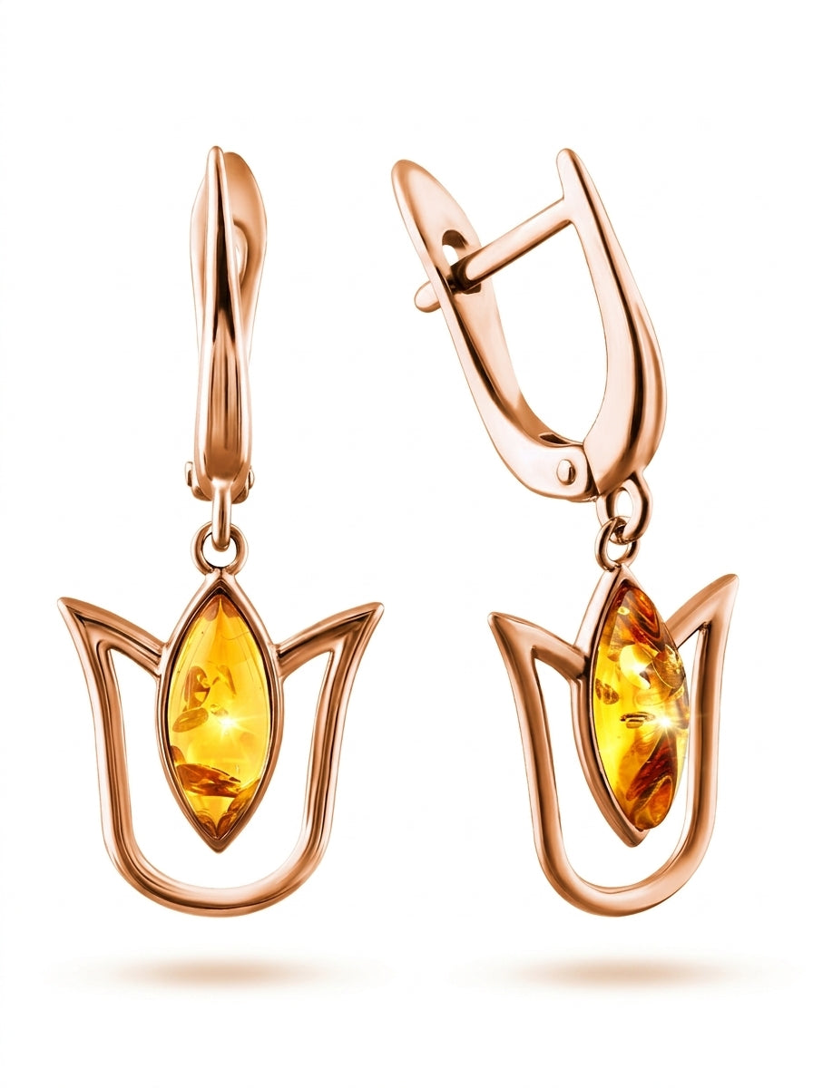 Marquise Lemon Amber Silver Earrings — DARVIN (Pre-Order)