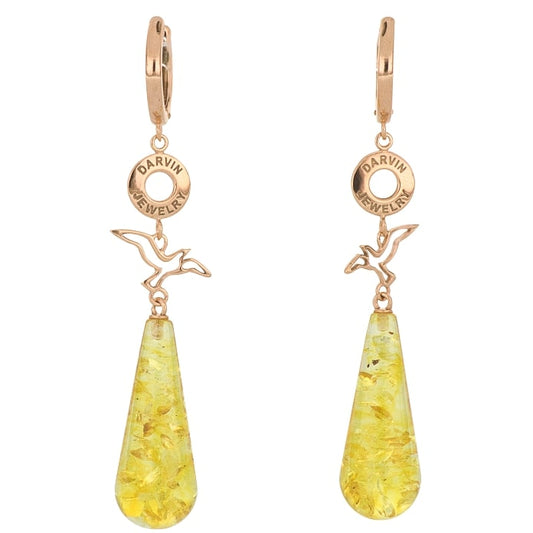 Lemon Amber Silver Earrings — DARVIN