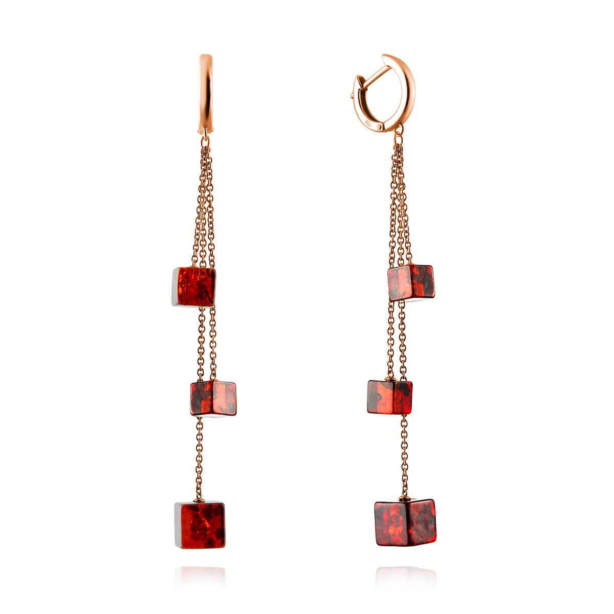 Cognac Amber Silver Earrings — DARVIN (Pre-Order)