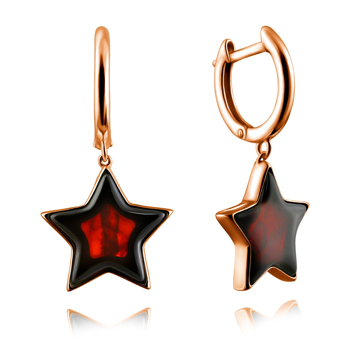 Star Cognac Amber Silver Earrings — DARVIN (Pre-Order)