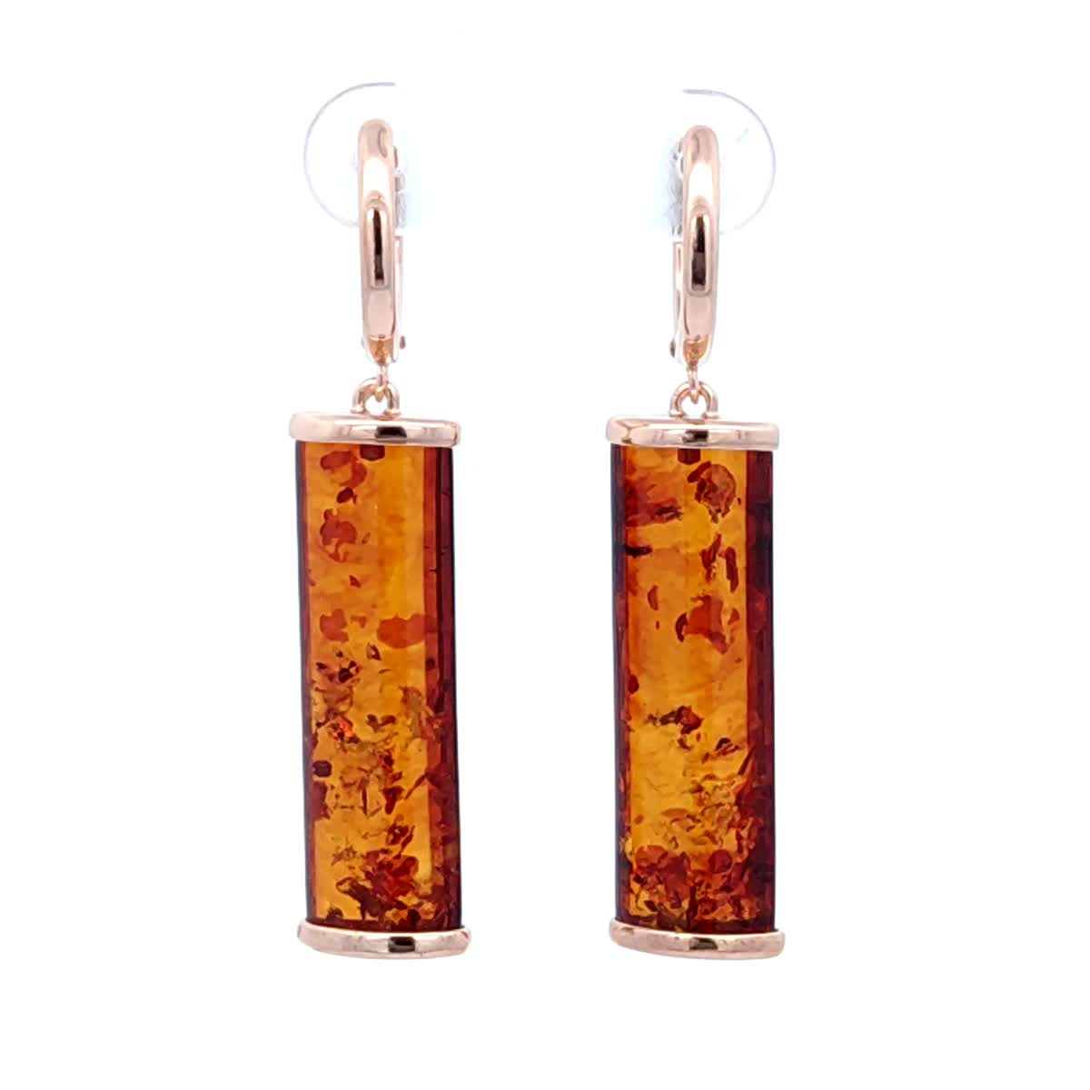 Cognac Amber Silver Earrings — DARVIN (Pre-Order)