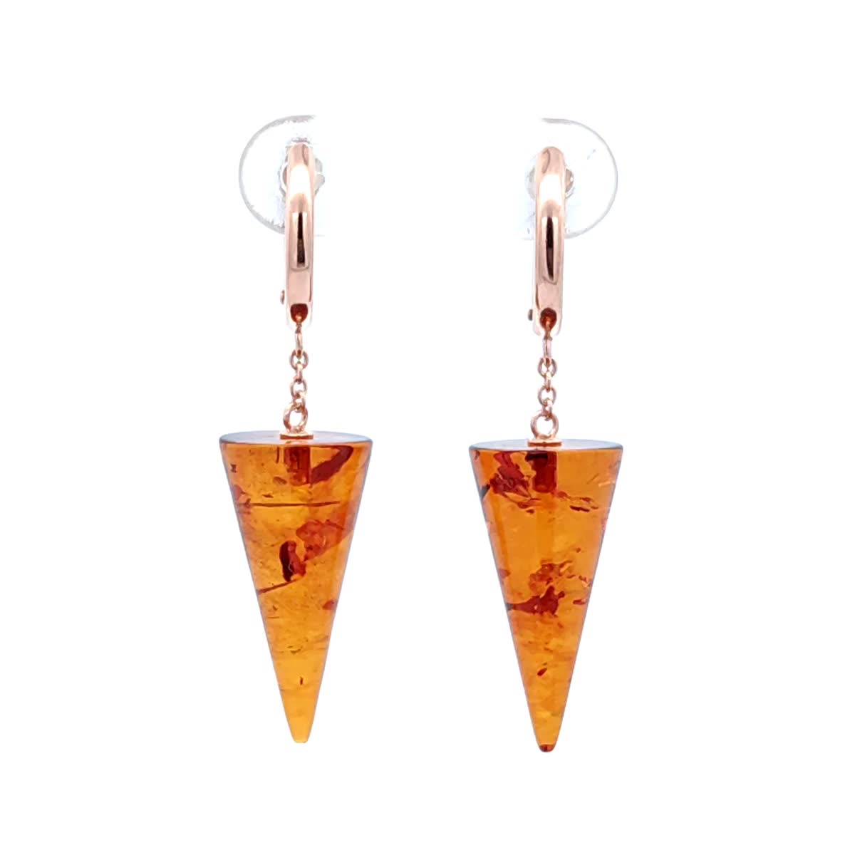 Cone Cognac Amber Silver Earrings — DARVIN (Pre-Order)
