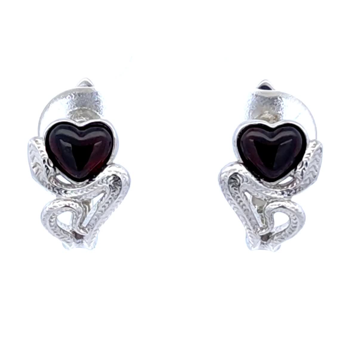 Heart Cognac Amber Silver Earrings — DARVIN (Pre-Order)