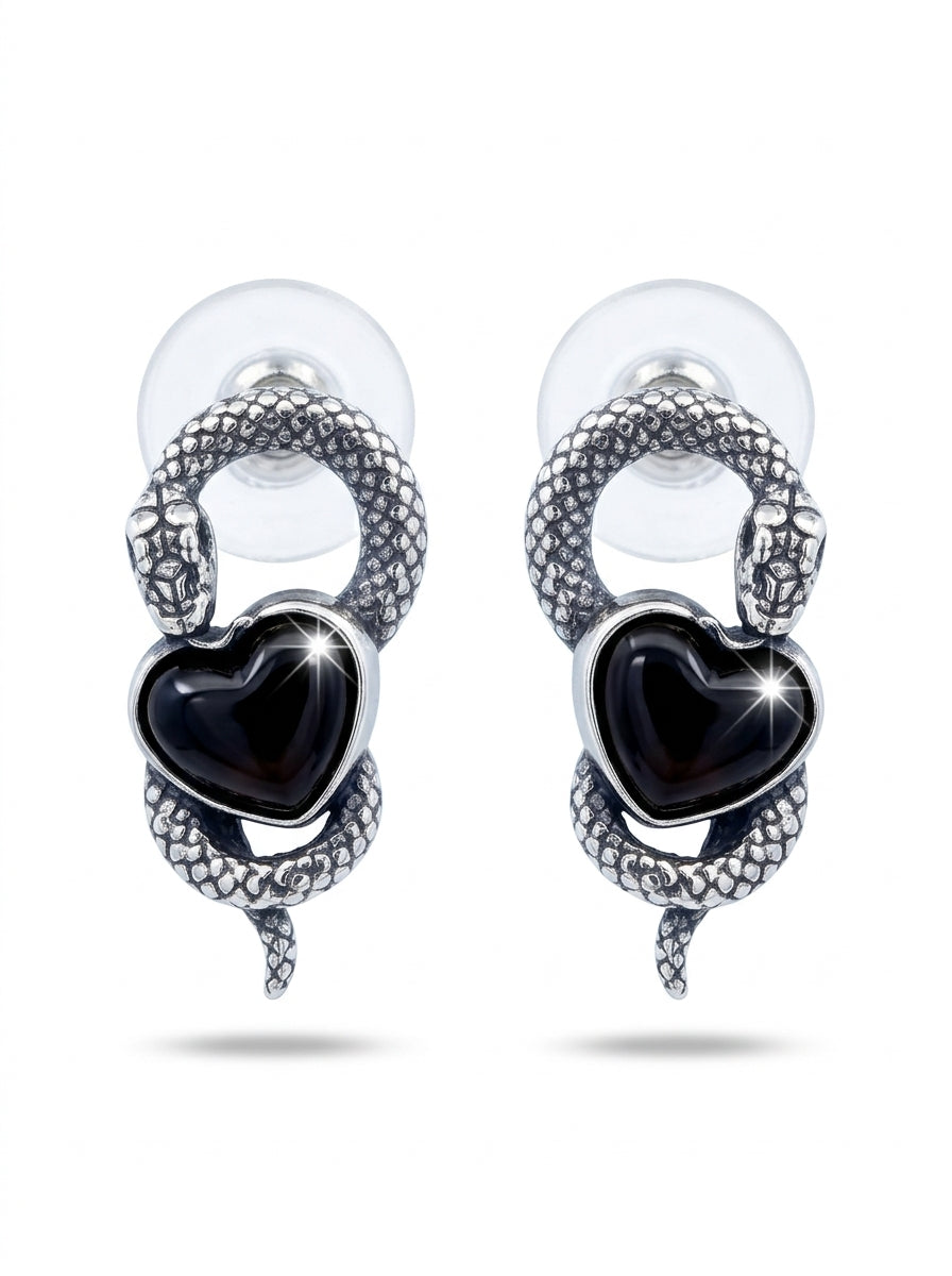 Heart Cognac Amber Silver Earrings — DARVIN (Pre-Order)