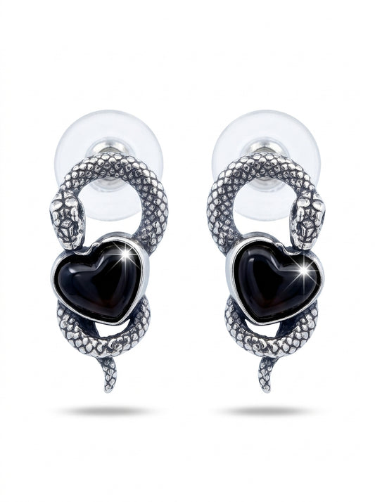 Heart Cognac Amber Silver Earrings — DARVIN (Pre-Order)