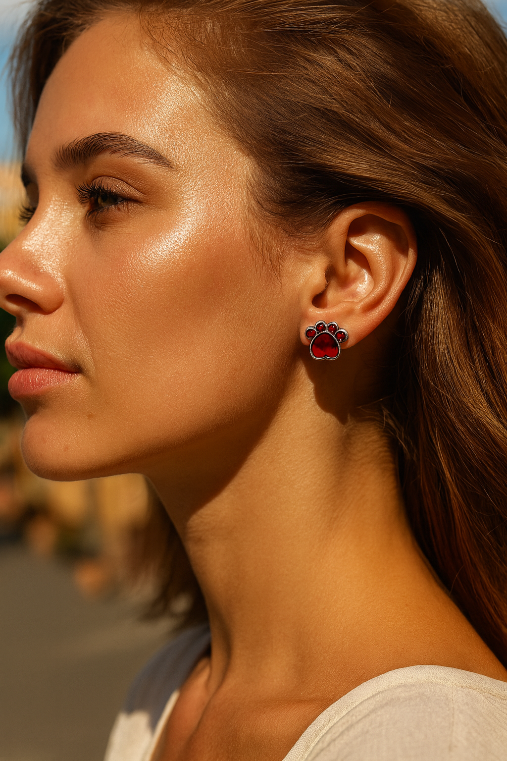 Amber Paw Earrings