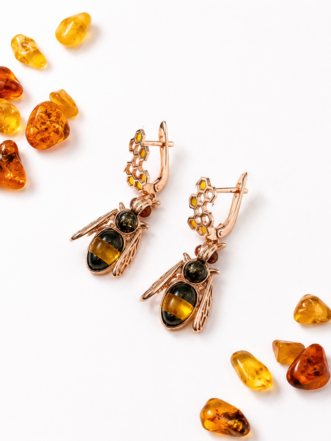 Golden Bee – Natural Baltic Amber Jewelry Set