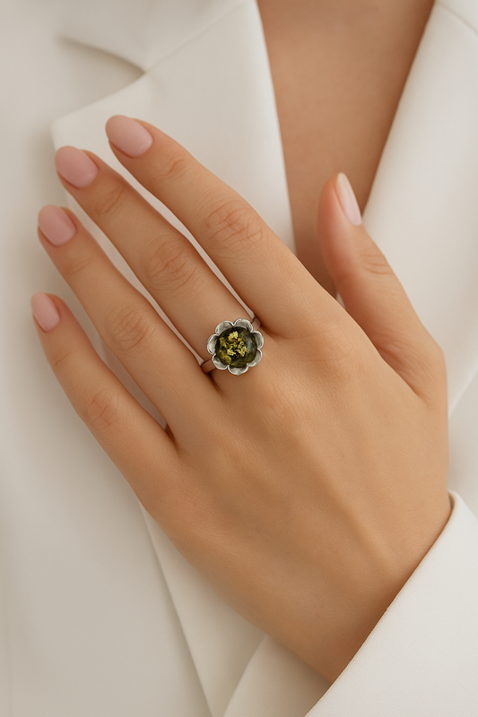 Amber Bloom Ring