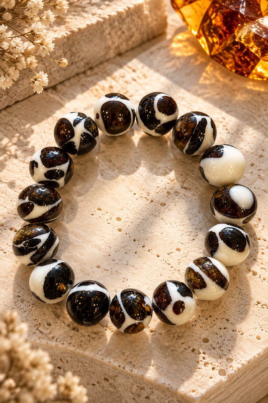 Dalmatian Collection – Dark Baltic Amber Handmade Bracelet