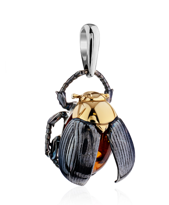 Amber Scarab Pendant