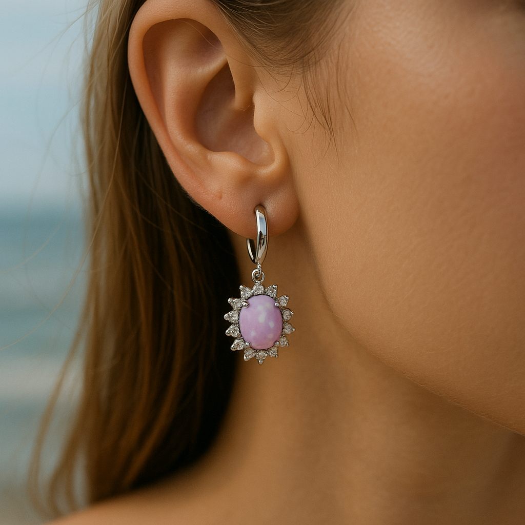 Pink Opal Glow Earrings – Sterling Silver & Pink Opal