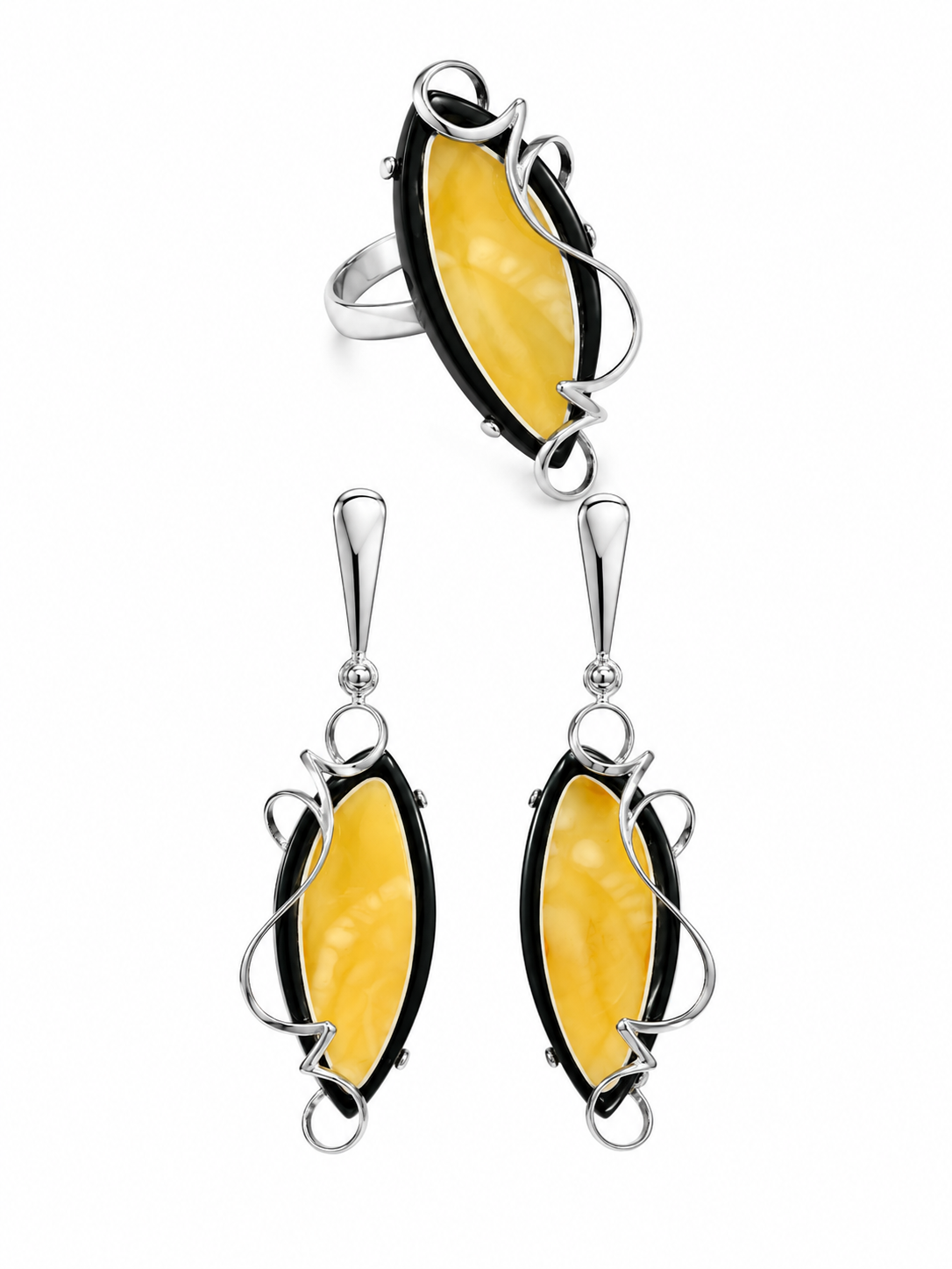 Bagheera Collection – Natural Baltic Amber Jewelry Set
