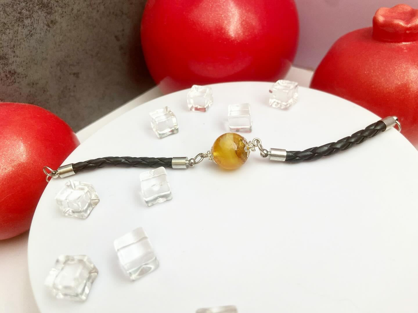 Bracelet with Amber Sphere