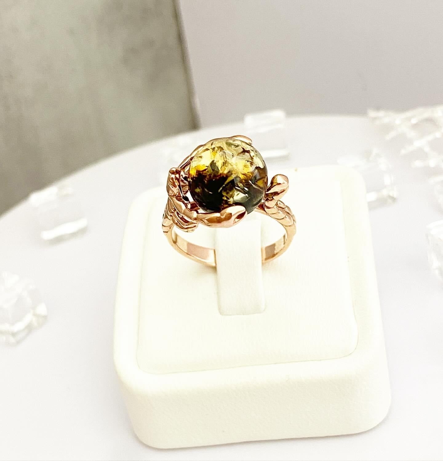 Ring "Scorpion" with Amber