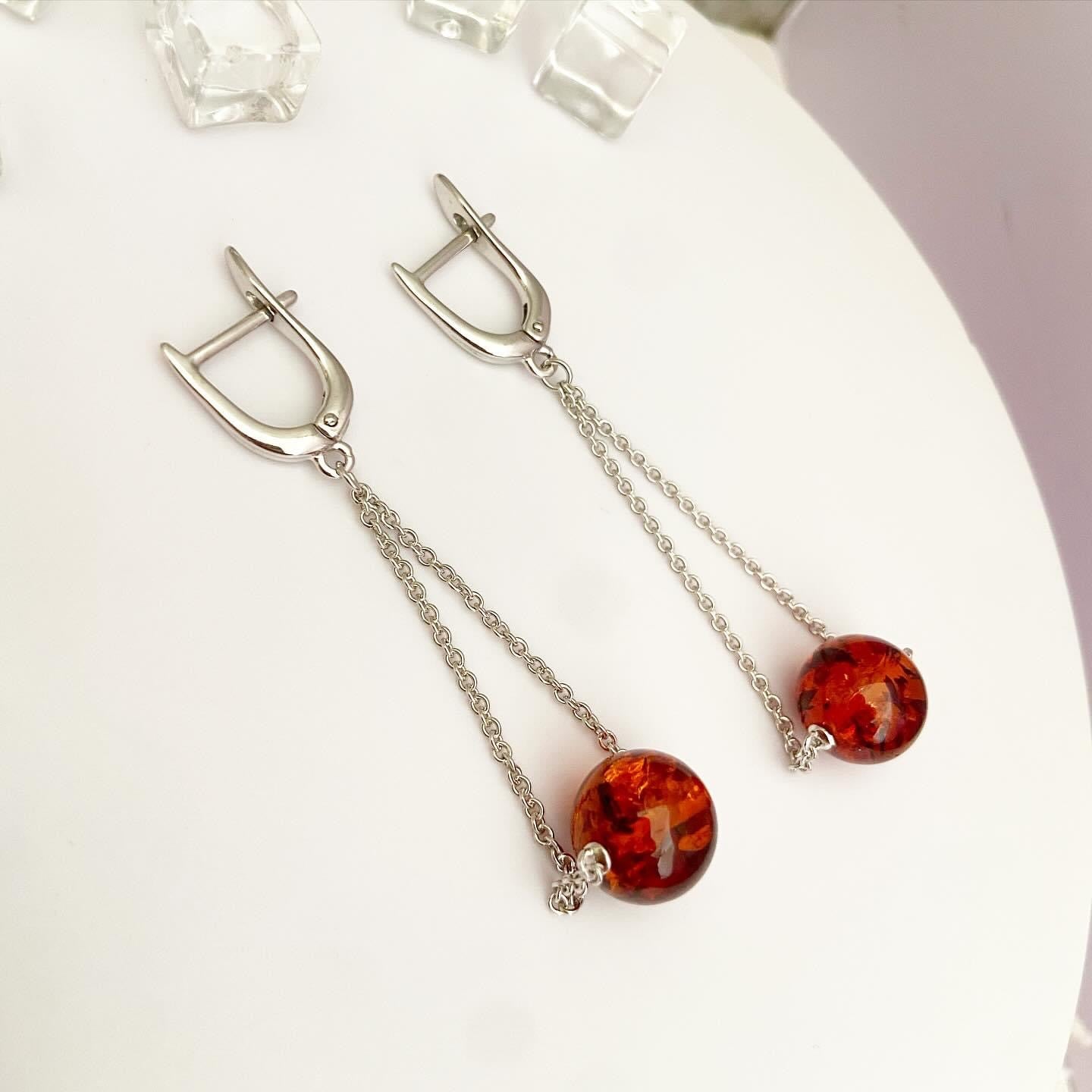 Earrings "Amber Bead"