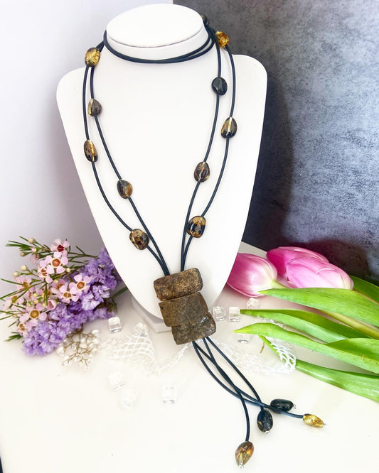 Amber  Necklace “Boho”