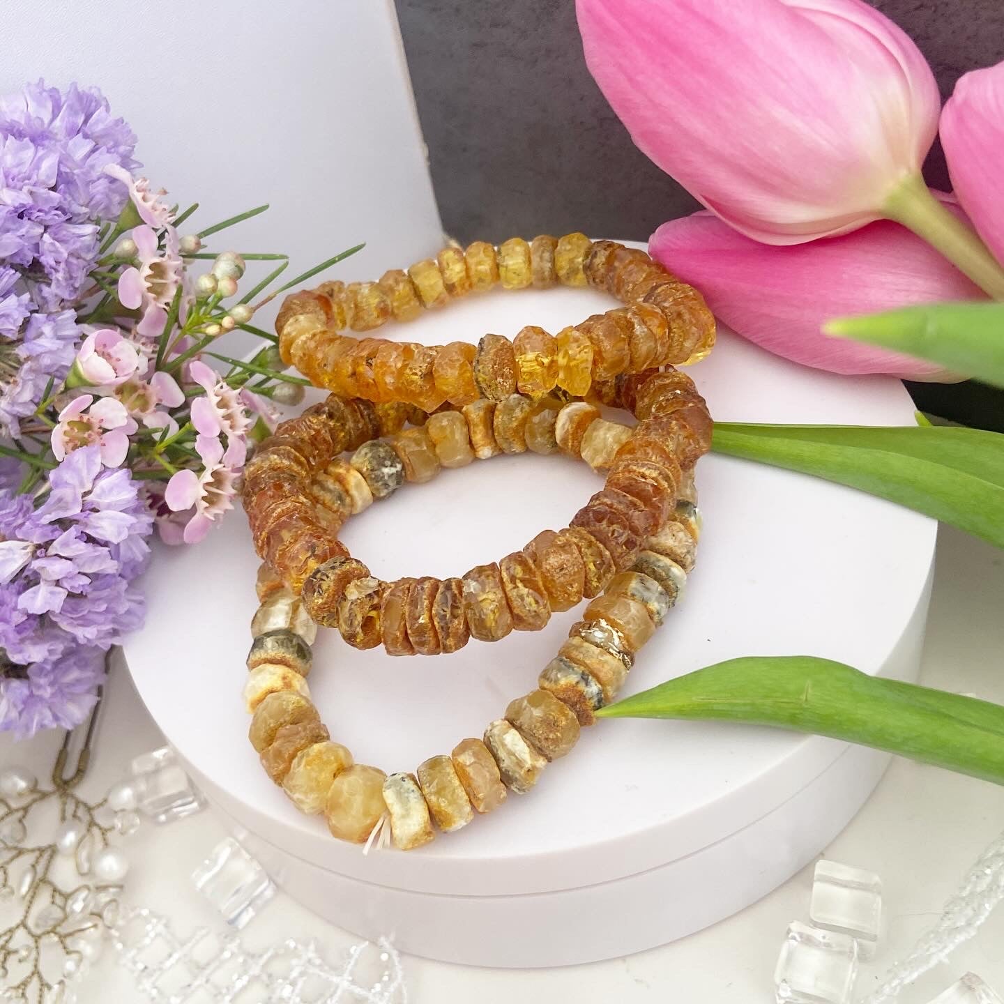 Raw Amber Bracelet “Boho”