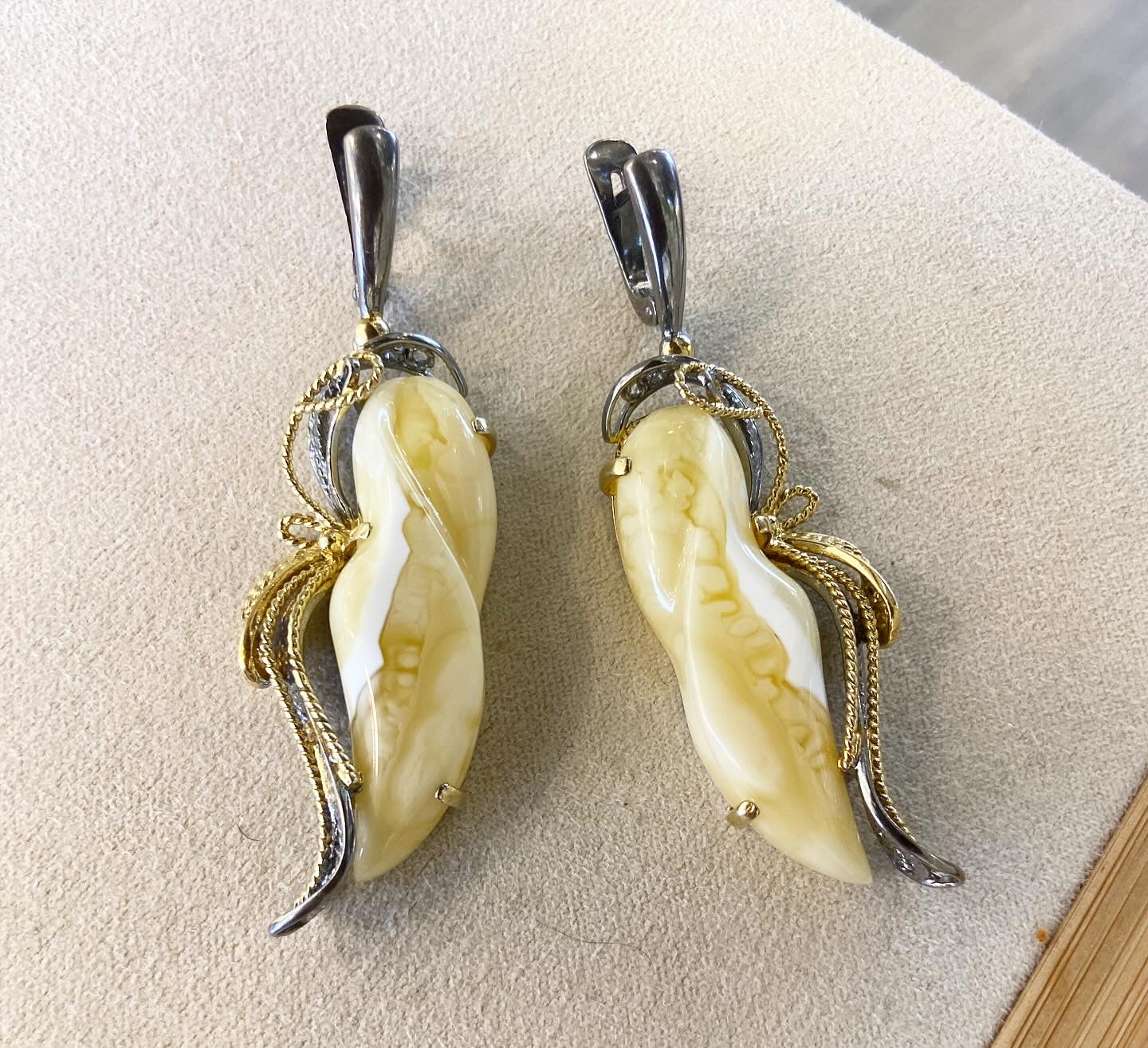 Baltic Elegance Set – Sterling Silver with Gold Plating & Natural Baltic Amber