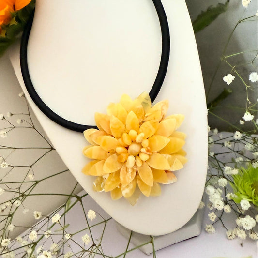 Amber Brooch-Pendant “Amber Blossom” – Handmade