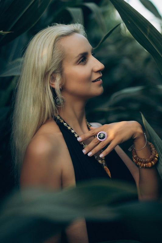 Baltic Heritage Ring – Sterling Silver & Natural Baltic Amber