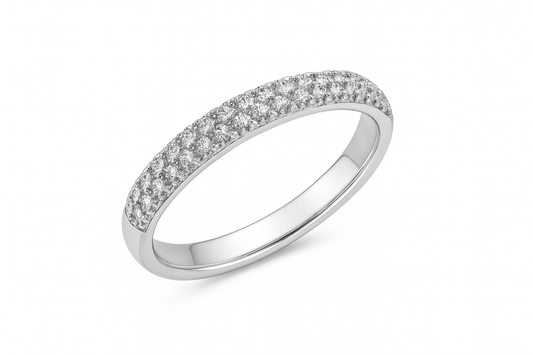 Sterling Silver Ring with Cubic Zirconia  Wedding Band Ring