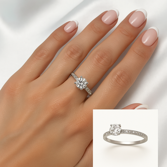 Elegant Sterling Silver Zirconia Ring