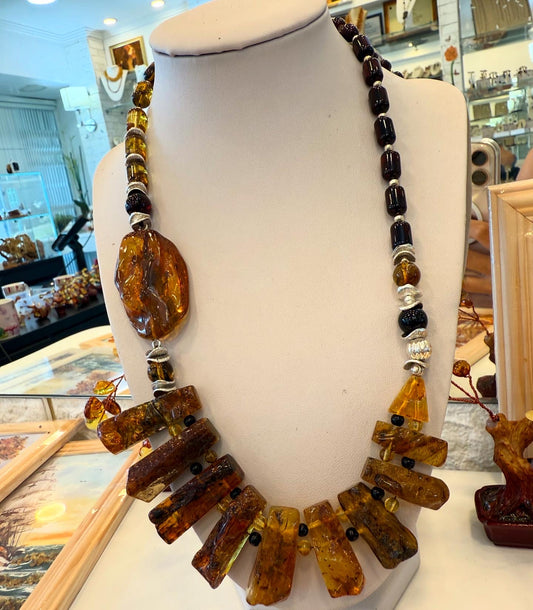 Amber Necklace "Boho Style"