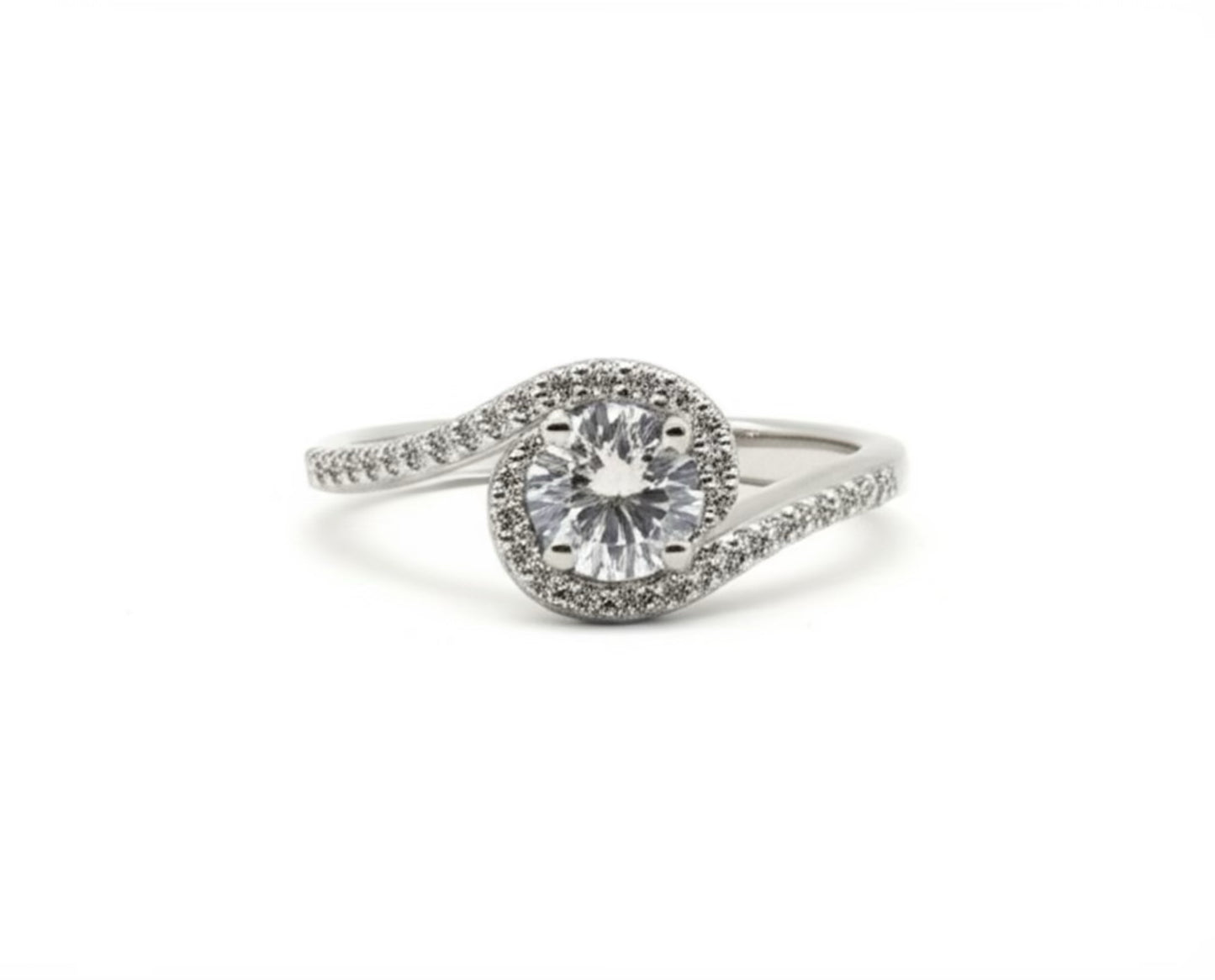 Elegant Sterling Silver Zirconia Ring