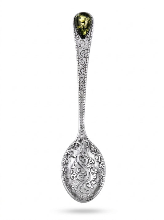 Teardrop Green Amber Silver Souvenir — DARVIN (Pre-Order)