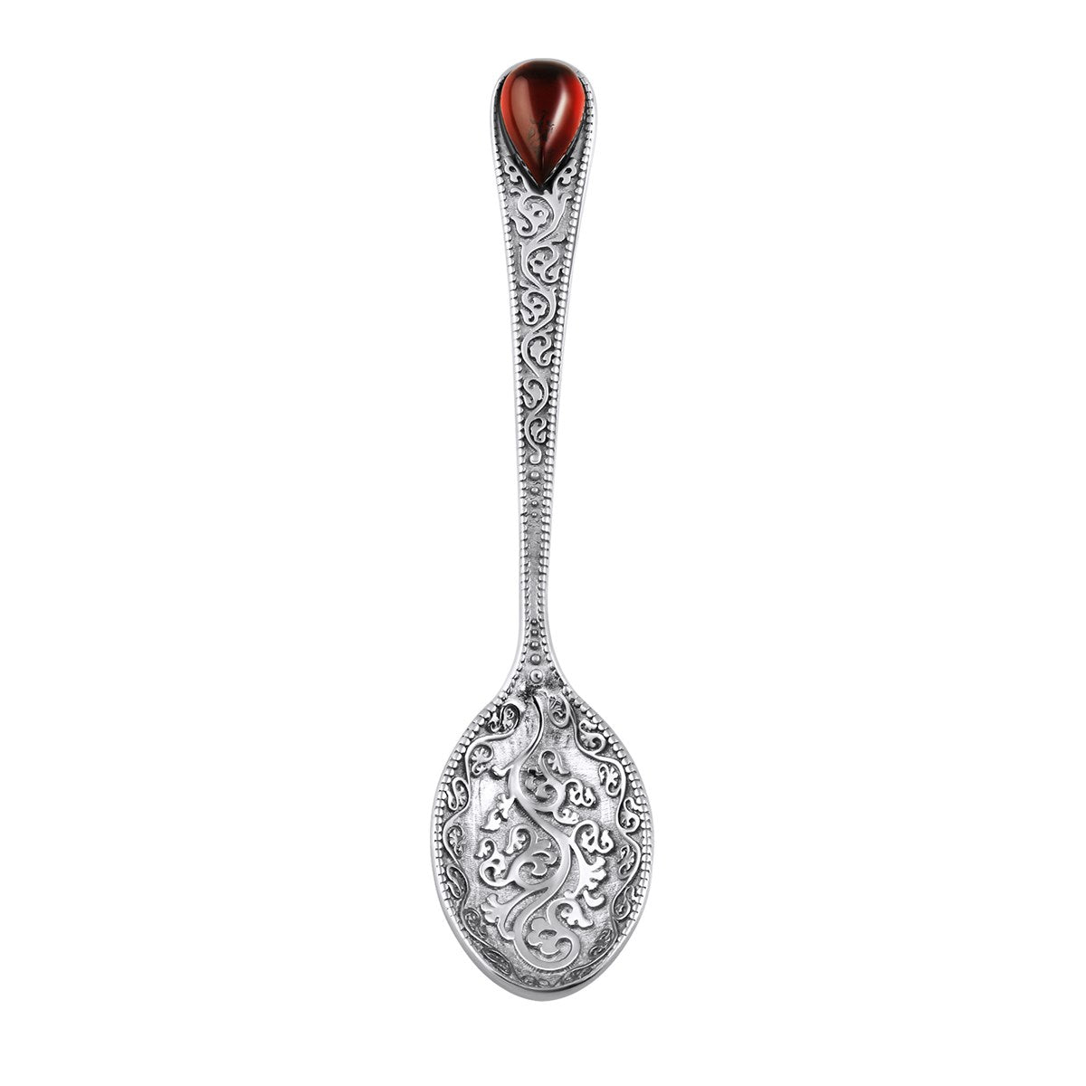 Teardrop Cognac Amber Silver Souvenir — DARVIN (Pre-Order)