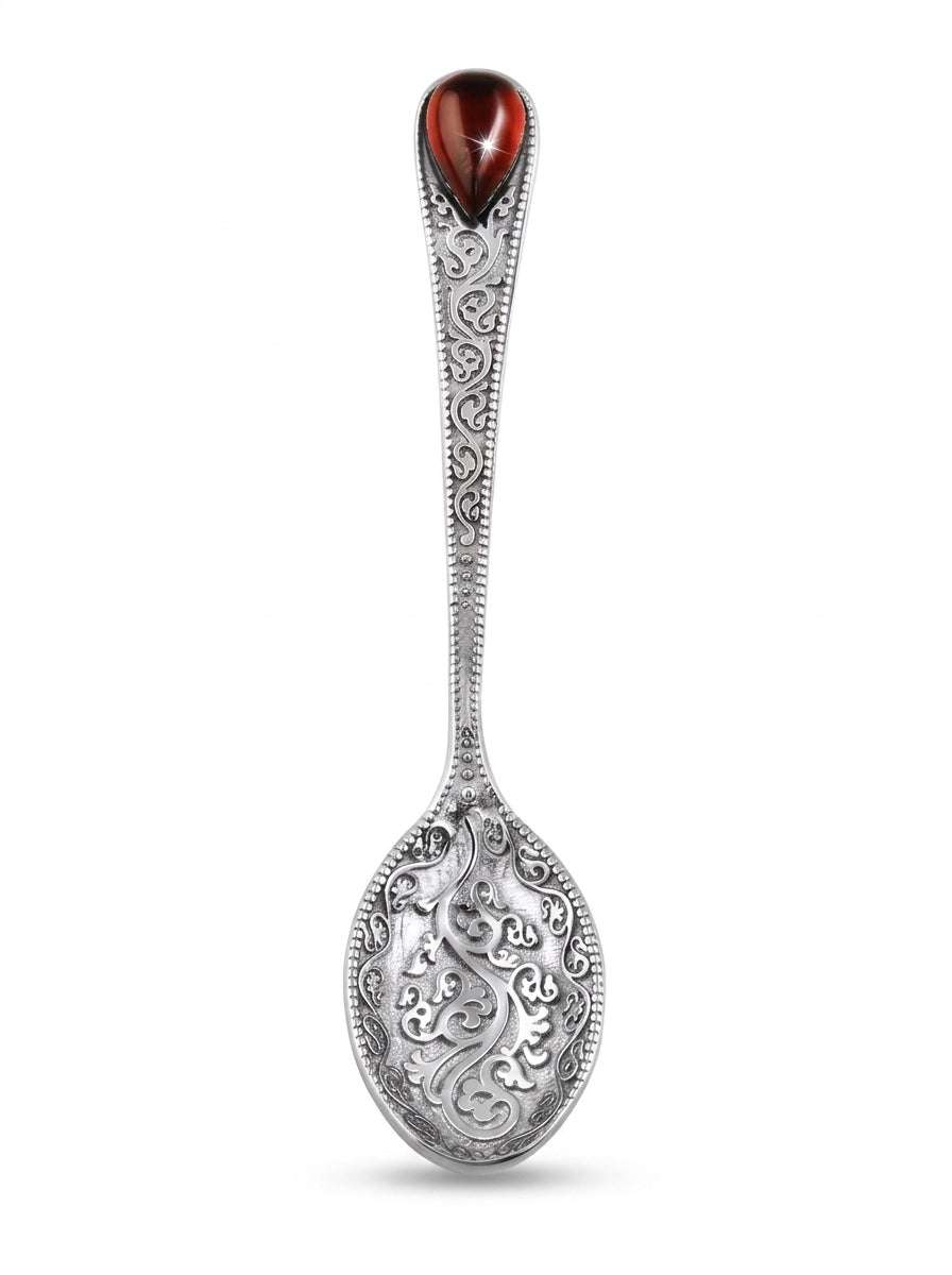 Teardrop Cognac Amber Silver Souvenir — DARVIN (Pre-Order)