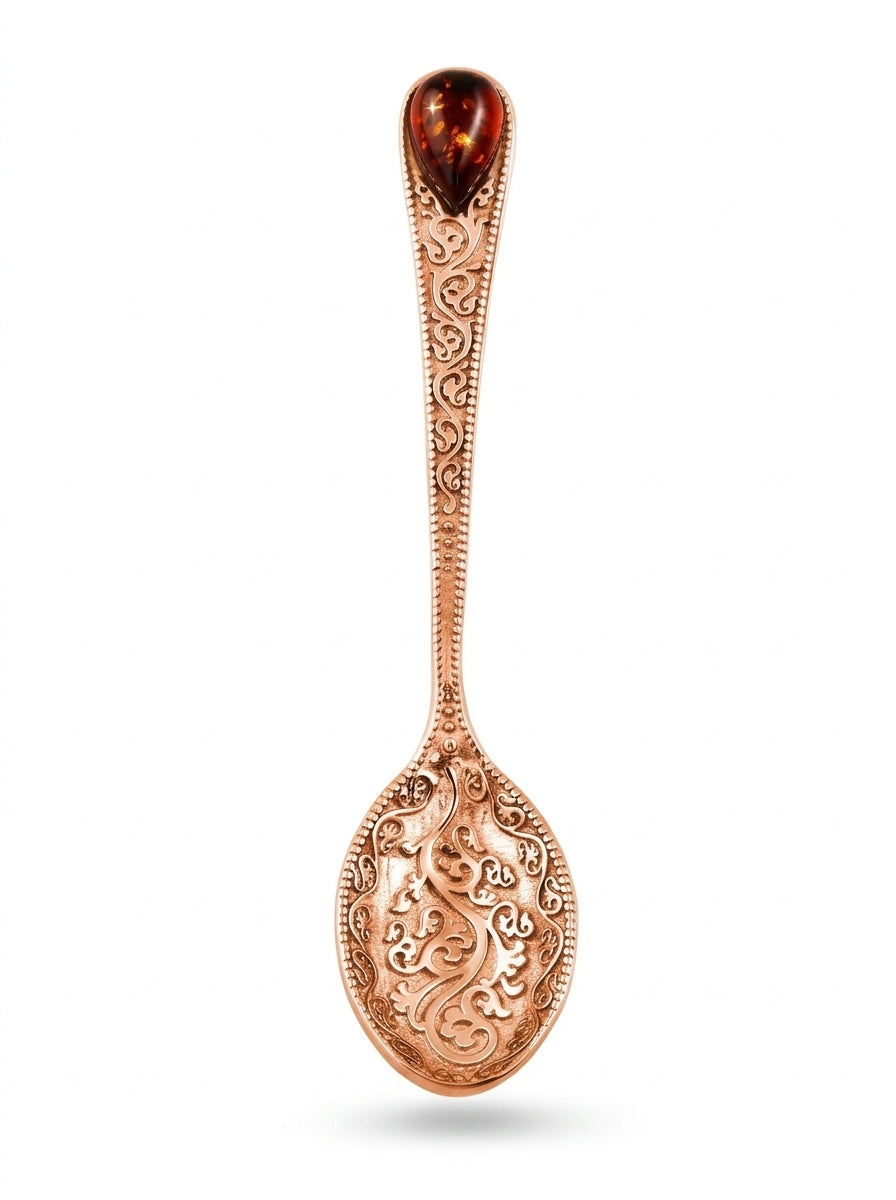 Teardrop Cognac Amber Silver Souvenir — DARVIN (Pre-Order)