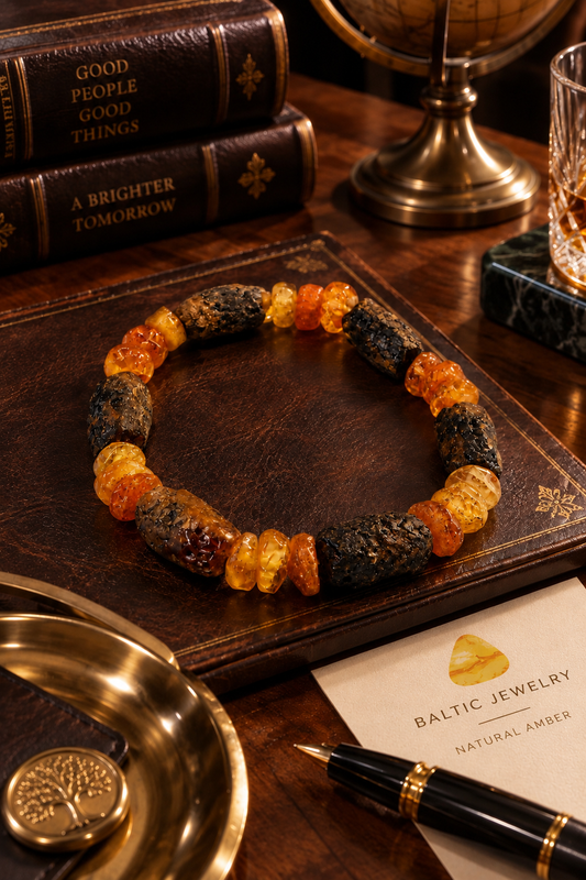 Brutal Collection Natural Baltic Amber Bracelet