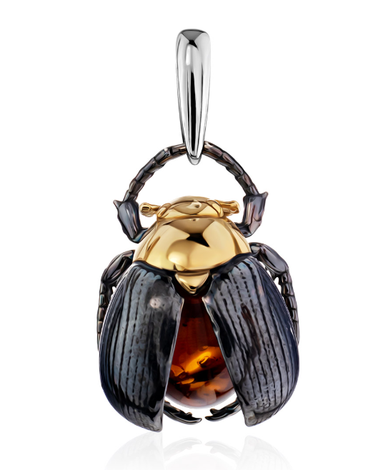 Amber Scarab Pendant