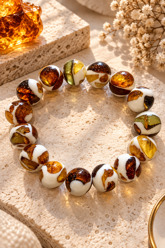 Dalmatian Collection – Handmade Baltic Amber Bracelet