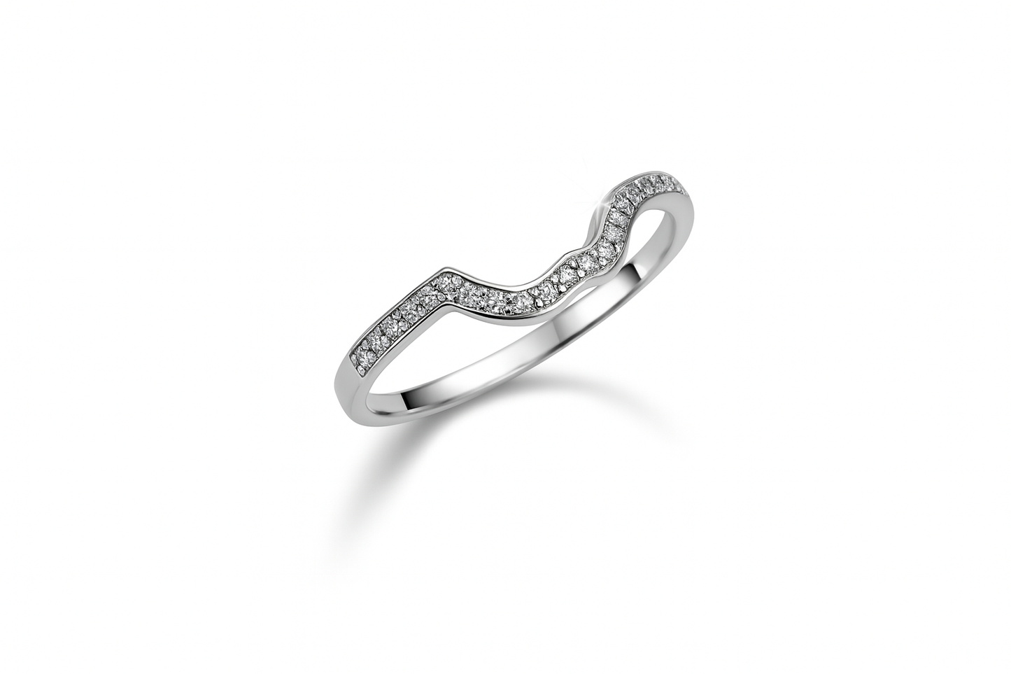 Sterling Silver Ring with Cubic Zirconia  Wedding Band Ring