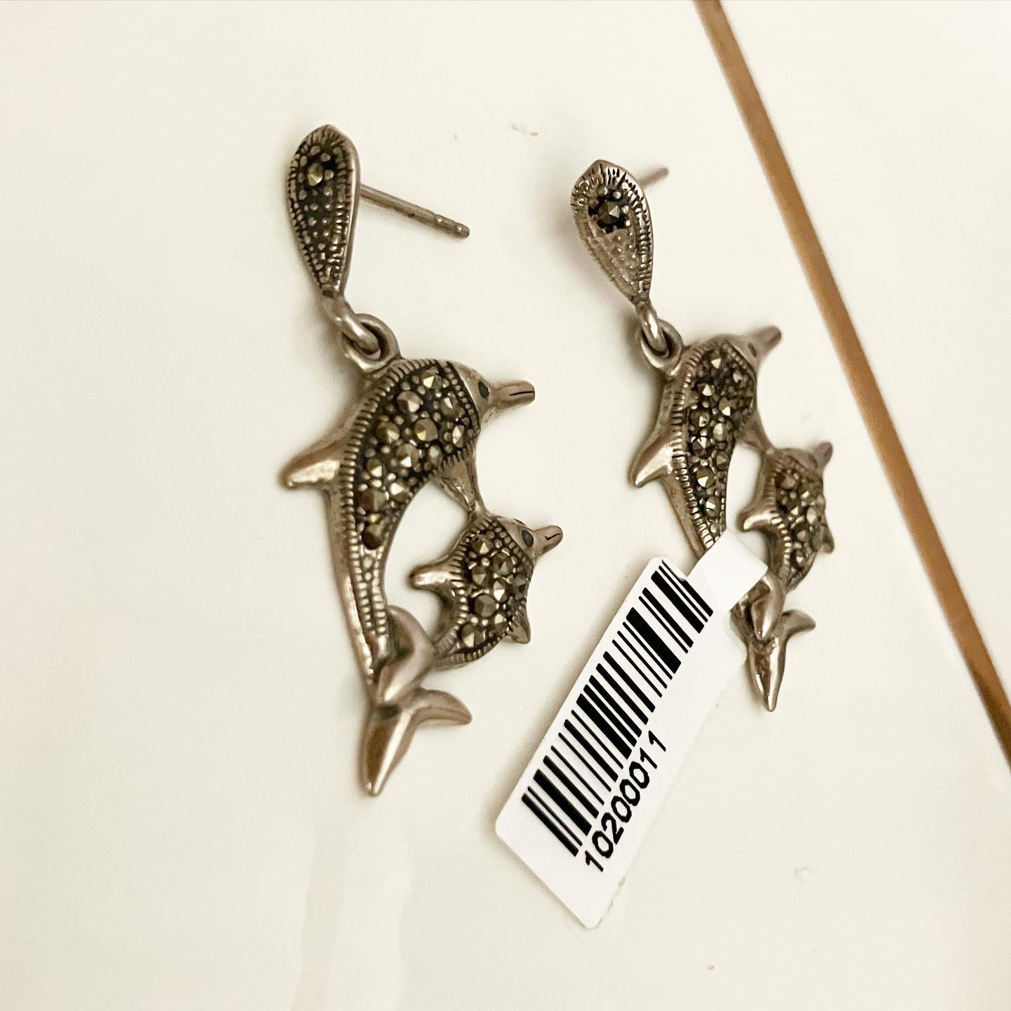 925 sterling silver stud earrings "Dolphins"
