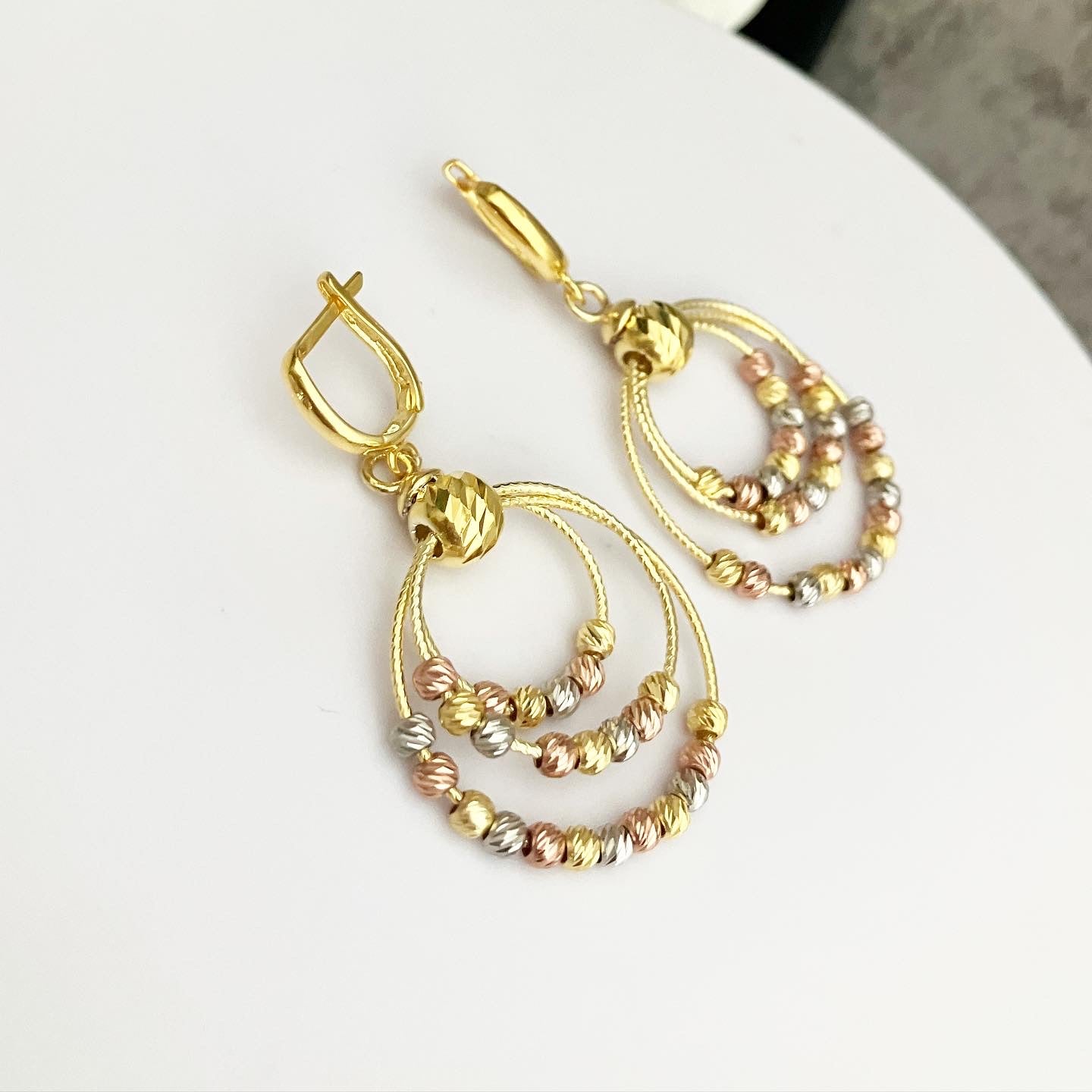 Earrings silver with gold plated "Lyra"