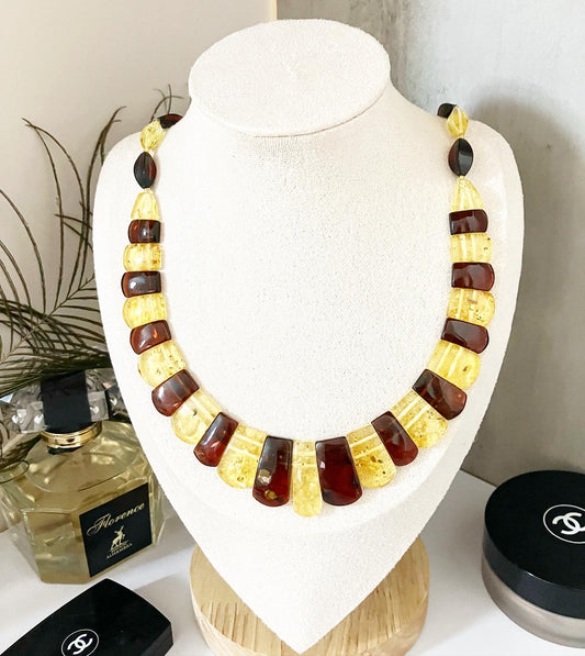 Kit; necklace and bracelet with natural amber "Colombia"