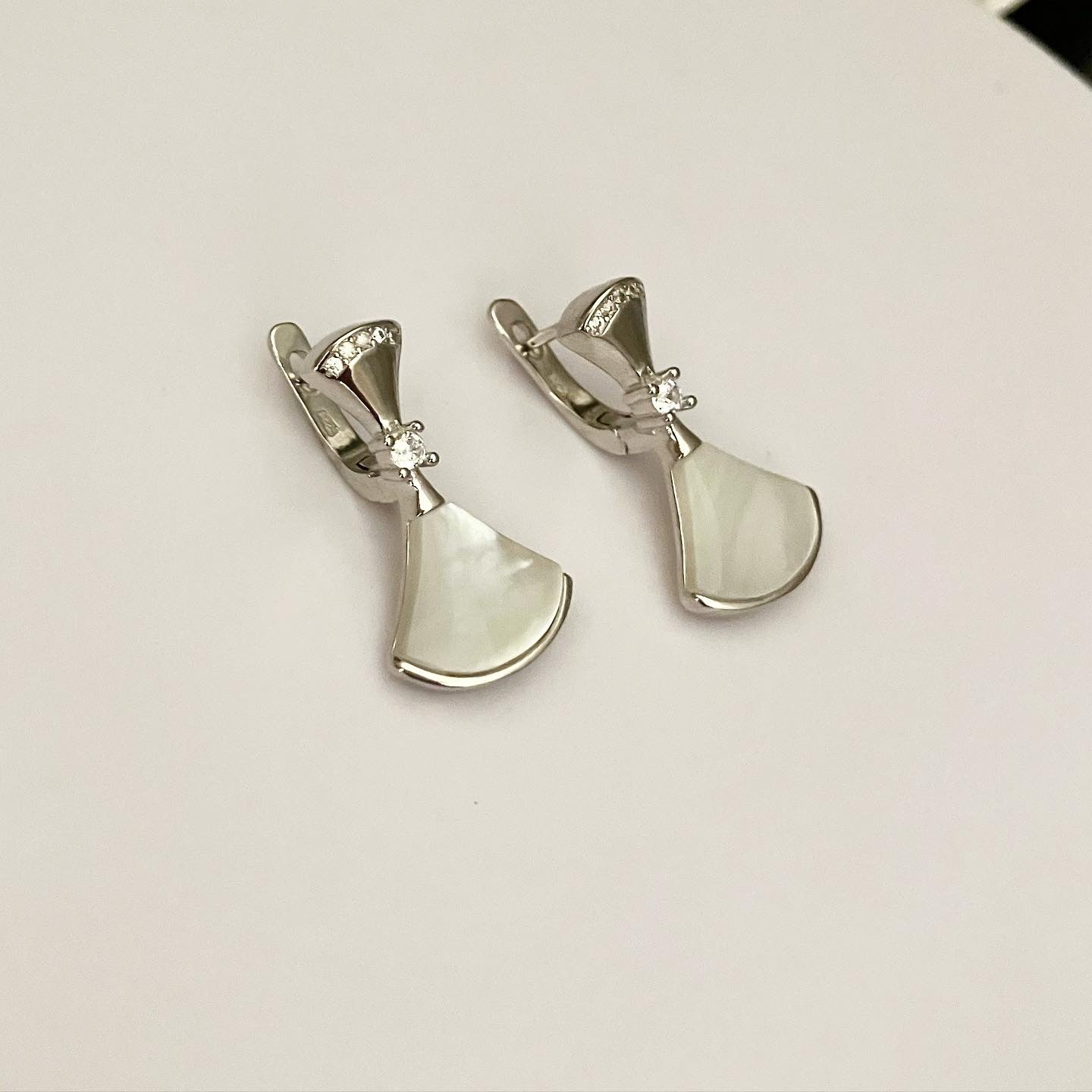 Earrings silver with enamel.