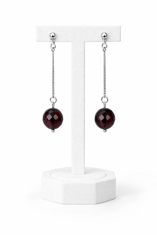 עגילי טיפה משתלשלים עם אבן ענבר – ענבר בלטי | Darvin