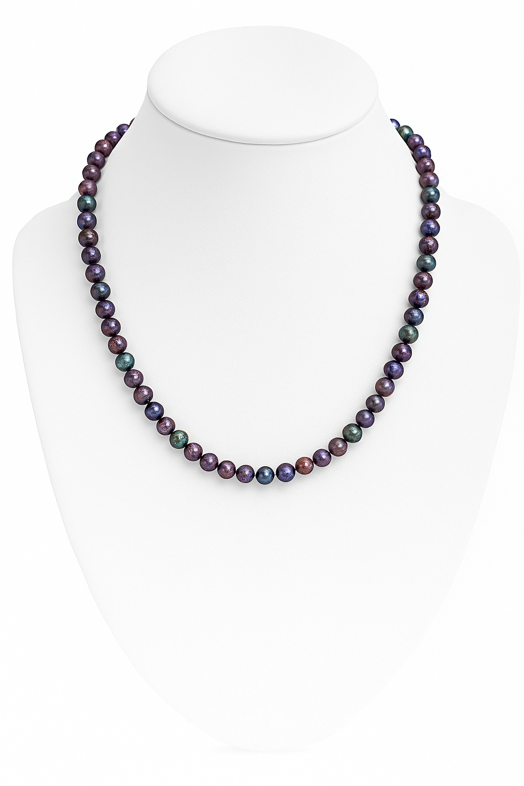 Midnight Glow – Black Freshwater Pearl Necklace with Sterling Silver Clasp